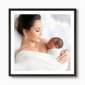 A Newborn Cradled In The Gentle Embrace Of A Maternal Hand Fingertips Curled Around The Tiny Shape (1) Art Print