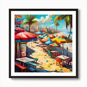 Margarita Bar Beneath Retreats Along The Beach Art Print