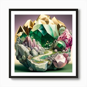 Landscape With Crystals Art Print