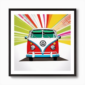 Colourful Vw Bus Art Print