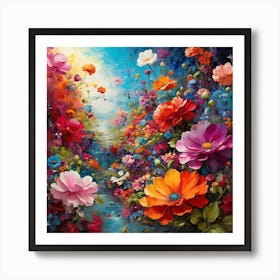 Flowers In The Garden 1 Art Print