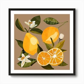 Lemons Botanical Art Art Print