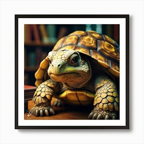 The Tortoise Looking Clever And Determined (1) Art Print