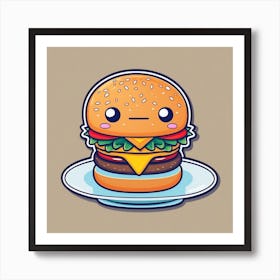 Kawaii Burger 7 Art Print