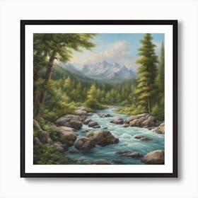 River In The Mountains Art Print