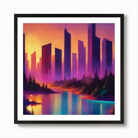 BB Borsa Cityscape Sunset Art Print