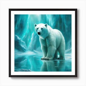 Polar Bear on the Glacier Art Print