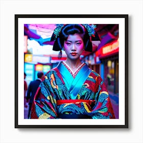 Geisha Woman Art Print