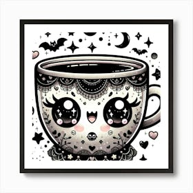 Sugar Skull Coffee Cup 1 Art Print