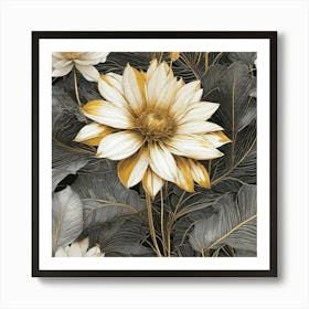 Gold Lotus 2 Art Print