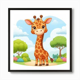 Illustration Giraffe 4 Art Print