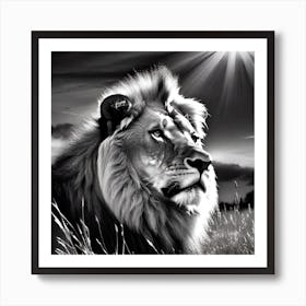 Lion In The Grass 4 Art Print