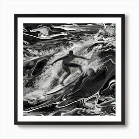 Surfer In The Water Art Print