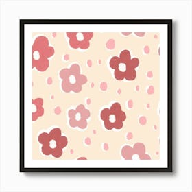 Dainty pink flowers Art Print