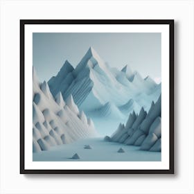 Firefly An Illustration Of A Beautiful Majestic Cinematic Tranquil Mountain Landscape In Neutral Col (55) Art Print