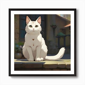 Legend Of The White Cat Art Print