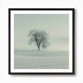 Lone Tree In The Snow Art Print