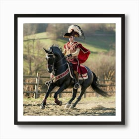 Renaissance Knight On Horseback Art Print