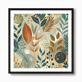 Leaves Pattern Flower Floral Flora Art Print