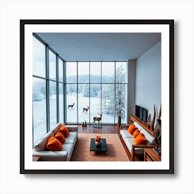 Living Room With Large Windows 5 Art Print