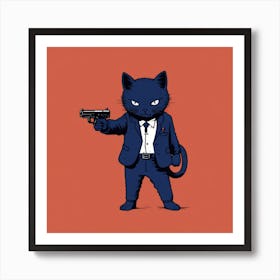 Cat In Suit Art Print