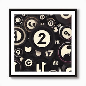 Black And White Buttons Art Print