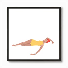 Woman In Yellow Swimsuit Art Print