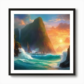 Sunset In The Ocean Poster