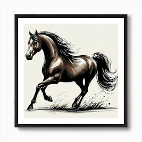 Illustration Arabian stallion 4 Art Print