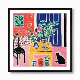 Cat In A Room Art Print