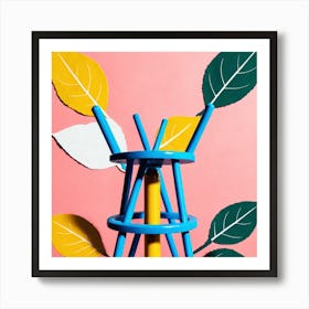 Leaves On A Chair Art Print