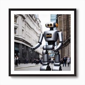 Robot On The Street 10 Art Print