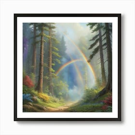 Rainbow In The Forest Art Print 2 Art Print