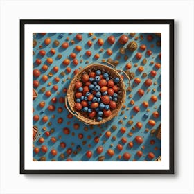 Basket Of Cocktail Fruits Art Print