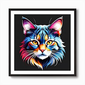 Colorful Cat 8 Art Print