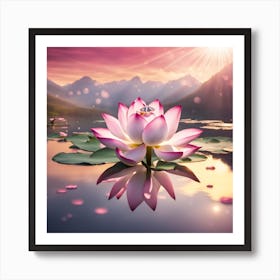 Lotus Flower lake Art Print