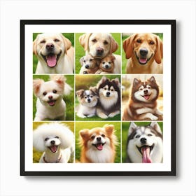 Collage Of Dogs: Happy National Pet Day! Art Print