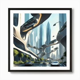 Futuristic City 10 Art Print