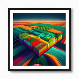 Digital Farm Art Print