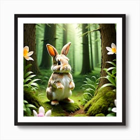 Easter Bunny In The Forest 3 Art Print