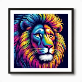 Colorful Lion 2 Art Print