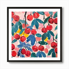 Summer Cherries Painting Matisse Style 2 Art Print