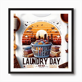 Laundry day and laundry basket 1 Art Print