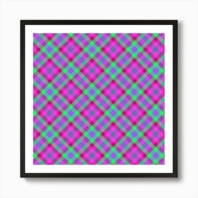 Pink And Green Plaid Art Print