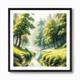 River In The Forest 62 Art Print