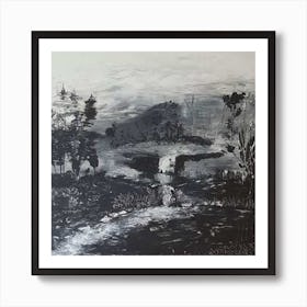 Landscape In Black And White Art Print