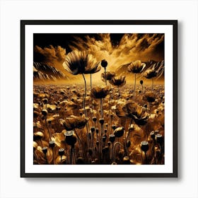 Golden Poppy Field Art Print