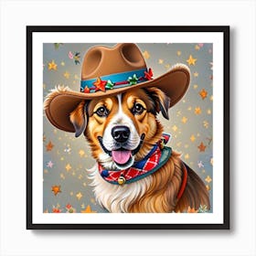 Cowboy Dog Art Print