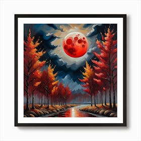 Under a Blood Moon Sky Art Print