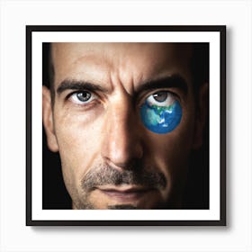 Man with an earth eye Art Print